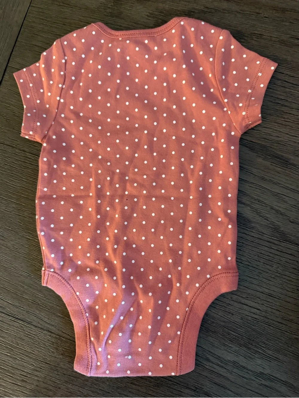 Old Navy Baby Girls' Pink Polka Dot One-Piece Bodysuit size 3/6 months NWOT